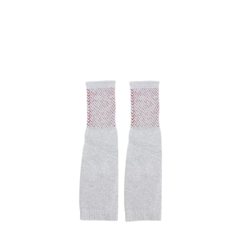 Grey & Red Printed UV Protection Hand Gloves